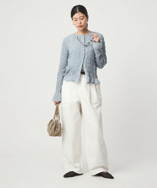 green label relaxing / グリーンレーベル リラクシング カーディガン・ボレロ | 【WEB限定】＜at ease＞シアー サッカーライク クルーネック カーディガン | 詳細23