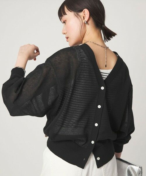 green label relaxing / グリーンレーベル リラクシング カーディガン・ボレロ | 【結論シリーズ】ビューティーネック2WAYカーデ ウォッシャブル（BLACK）
