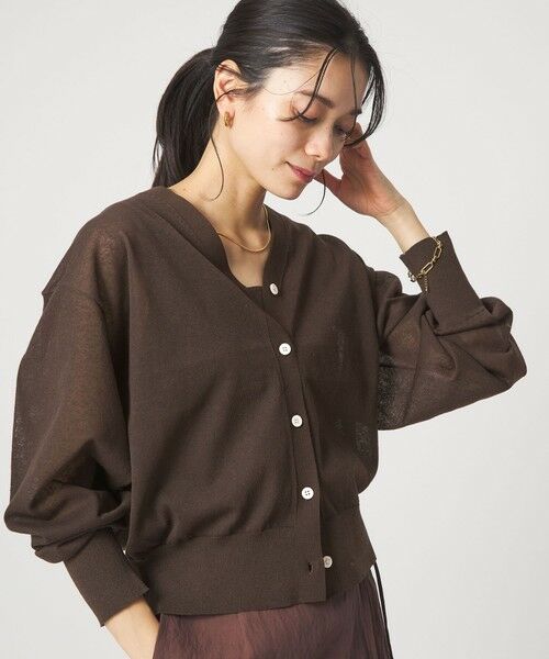 green label relaxing / グリーンレーベル リラクシング カーディガン・ボレロ | 【結論シリーズ】ビューティーネック2WAYカーデ ウォッシャブル（DK.BROWN）