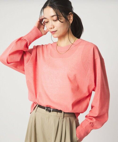 green label relaxing / グリーンレーベル リラクシング カーディガン・ボレロ | 【結論シリーズ】ビューティーネック2WAYカーデ ウォッシャブル（PINK）