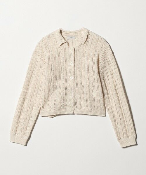 green label relaxing / グリーンレーベル リラクシング カーディガン・ボレロ | メッシュ ポロカーディガン ウォッシャブル（NATURAL）