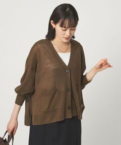 green label relaxing / グリーンレーベル リラクシング カーディガン・ボレロ | フレンチリネン Vネック カーディガン ウォッシャブル