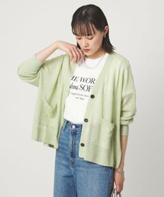 green label relaxing / グリーンレーベル リラクシング カーディガン・ボレロ | フレンチリネン Vネック カーディガン ウォッシャブル