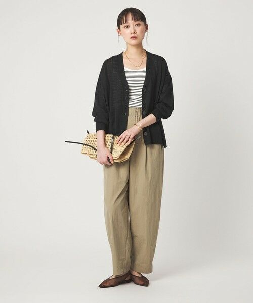 green label relaxing / グリーンレーベル リラクシング カーディガン・ボレロ | フレンチリネン Vネック カーディガン ウォッシャブル | 詳細5