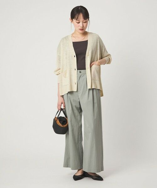 green label relaxing / グリーンレーベル リラクシング カーディガン・ボレロ | フレンチリネン Vネック カーディガン ウォッシャブル | 詳細10