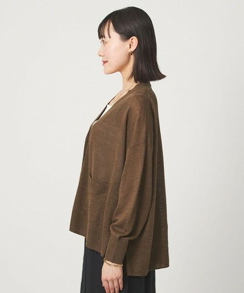 green label relaxing / グリーンレーベル リラクシング カーディガン・ボレロ | フレンチリネン Vネック カーディガン ウォッシャブル | 詳細18