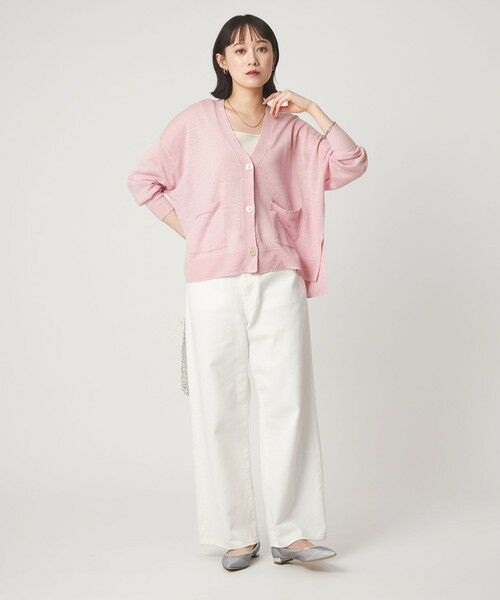 green label relaxing / グリーンレーベル リラクシング カーディガン・ボレロ | フレンチリネン Vネック カーディガン ウォッシャブル | 詳細26