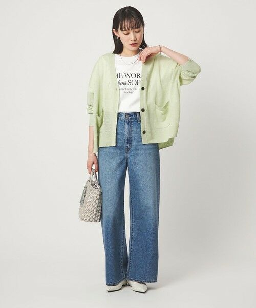 green label relaxing / グリーンレーベル リラクシング カーディガン・ボレロ | フレンチリネン Vネック カーディガン ウォッシャブル | 詳細30