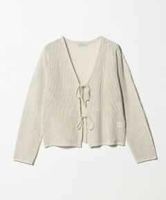 green label relaxing / グリーンレーベル リラクシング カーディガン・ボレロ | メッシュ リボン Vネック カーディガン