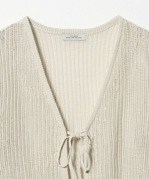 green label relaxing / グリーンレーベル リラクシング カーディガン・ボレロ | メッシュ リボン Vネック カーディガン | 詳細3