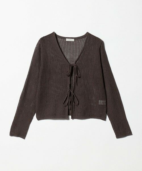 green label relaxing / グリーンレーベル リラクシング カーディガン・ボレロ | メッシュ リボン Vネック カーディガン | 詳細8