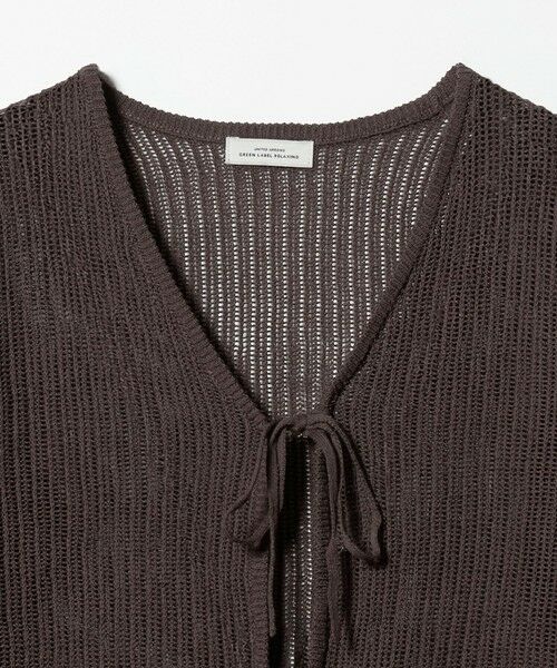 green label relaxing / グリーンレーベル リラクシング カーディガン・ボレロ | メッシュ リボン Vネック カーディガン | 詳細10