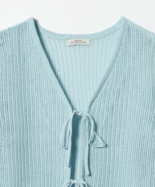 green label relaxing / グリーンレーベル リラクシング カーディガン・ボレロ | メッシュ リボン Vネック カーディガン | 詳細21