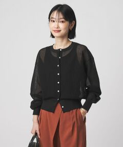 green label relaxing / グリーンレーベル リラクシング カーディガン・ボレロ | シアー フォルム カーディガン ウォッシャブル