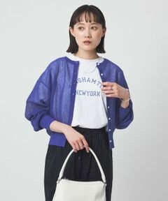 green label relaxing / グリーンレーベル リラクシング カーディガン・ボレロ | シアー フォルム カーディガン ウォッシャブル