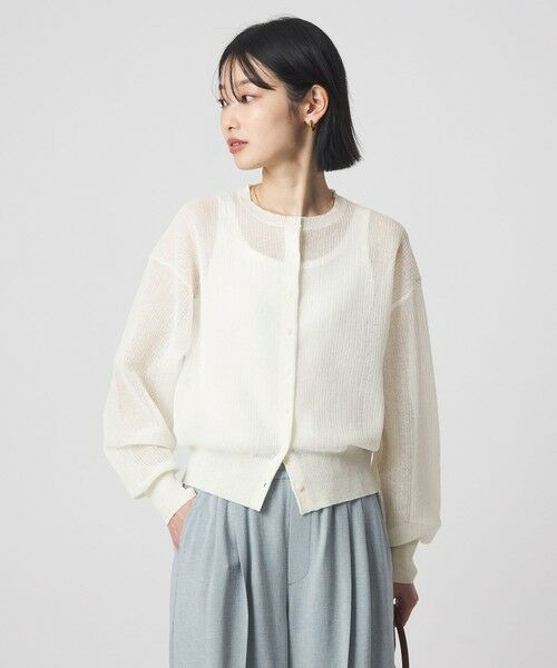 green label relaxing / グリーンレーベル リラクシング カーディガン・ボレロ | シアー フォルム カーディガン ウォッシャブル | 詳細1
