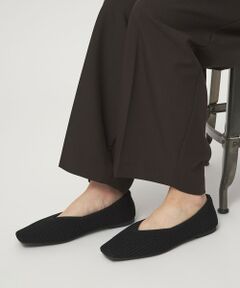 green label relaxing / グリーンレーベル リラクシング フラットシューズ | ウェルネスシアー スクエア V フラットシューズ / ニットシューズ