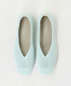 green label relaxing / グリーンレーベル リラクシング フラットシューズ | ウェルネスシアー スクエア V フラットシューズ / ニットシューズ