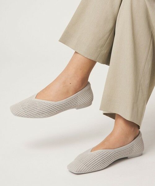 green label relaxing / グリーンレーベル リラクシング フラットシューズ | ウェルネスシアー スクエア V フラットシューズ / ニットシューズ | 詳細1