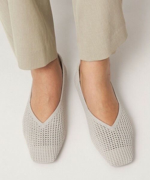 green label relaxing / グリーンレーベル リラクシング フラットシューズ | ウェルネスシアー スクエア V フラットシューズ / ニットシューズ | 詳細2