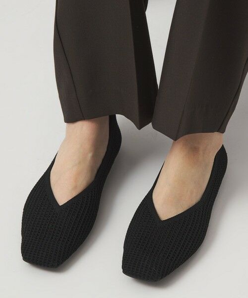 green label relaxing / グリーンレーベル リラクシング フラットシューズ | ウェルネスシアー スクエア V フラットシューズ / ニットシューズ | 詳細7