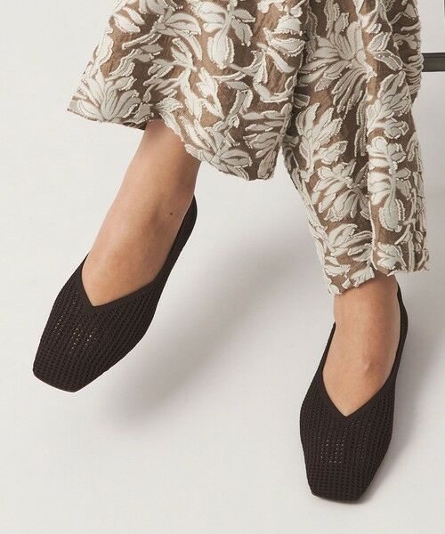 green label relaxing / グリーンレーベル リラクシング フラットシューズ | ウェルネスシアー スクエア V フラットシューズ / ニットシューズ | 詳細14