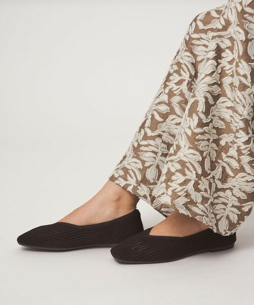 green label relaxing / グリーンレーベル リラクシング フラットシューズ | ウェルネスシアー スクエア V フラットシューズ / ニットシューズ | 詳細15