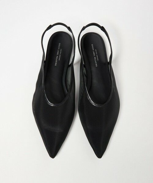 green label relaxing / グリーンレーベル リラクシング スニーカー | ポインテッド チュール スリングバックシューズ / サンダル / パンプス（BLACK）