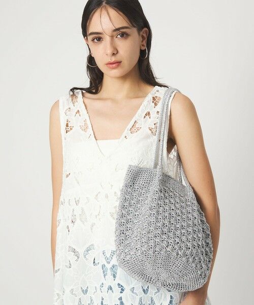 green label relaxing / グリーンレーベル リラクシング ショルダーバッグ | メタリックヤーンレーシー トートバッグ / ショルダーバッグ（SILVER）