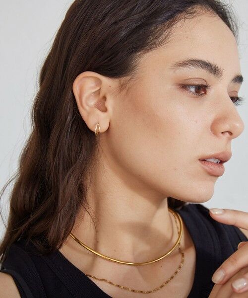 green label relaxing / グリーンレーベル リラクシング ピアス・イヤリング | 【WEB限定】ダブルライン フープピアス | 詳細1