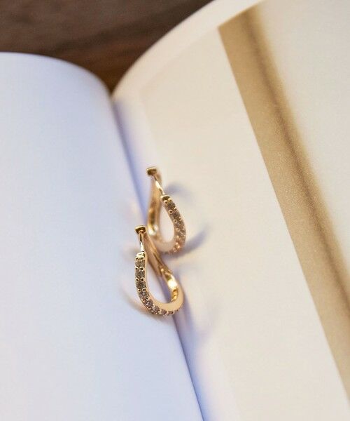 green label relaxing / グリーンレーベル リラクシング ピアス・イヤリング | 【WEB限定】パヴェ フープピアス | 詳細1