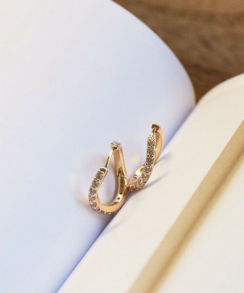 green label relaxing / グリーンレーベル リラクシング ピアス・イヤリング | 【WEB限定】パヴェ フープピアス（GOLD）