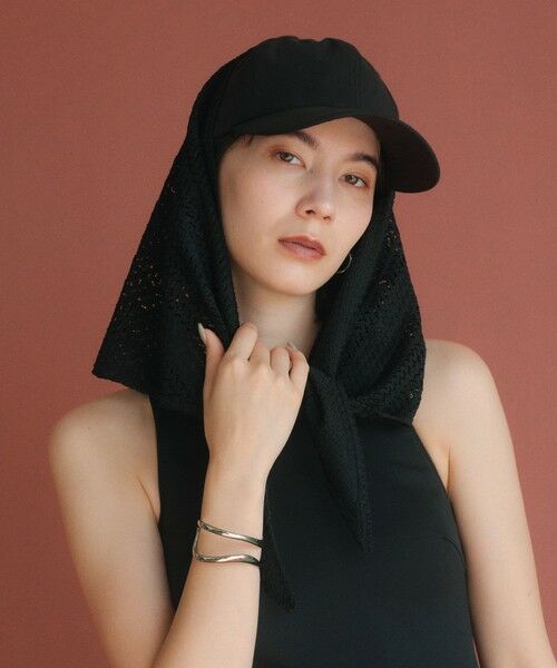 green label relaxing / グリーンレーベル リラクシング キャップ | レースバブーシュカ キャップ（BLACK）