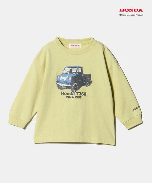 green label relaxing / グリーンレーベル リラクシング カットソー | 【別注】＜URBAMENT＞Honda ロングスリーブ Tシャツ / キッズ 100cm-130cm（YELLOW）