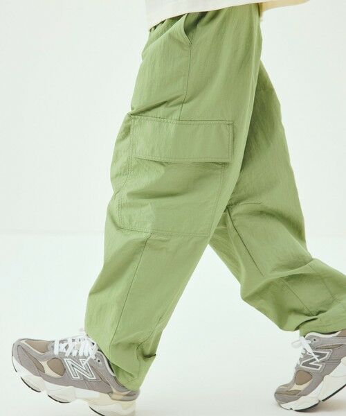 green label relaxing / グリーンレーベル リラクシング その他パンツ | 【スタメンシリーズ】タッサーカーゴパンツ / キッズ  100cm-160cm 撥水 UVカット（OLIVE）