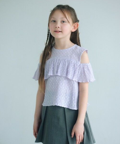 green label relaxing / グリーンレーベル リラクシング シャツ・ブラウス | 【COOL CHIC GIRLS STYLE】ラッフルショートスリーブ / キッズ  120cm-160cm（LILAC）