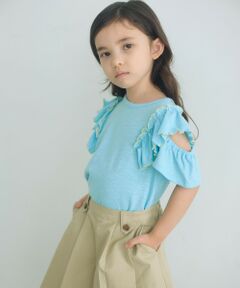 green label relaxing / グリーンレーベル リラクシング カットソー | ショルダースリット フリルTシャツ / キッズ  100cm-130cm