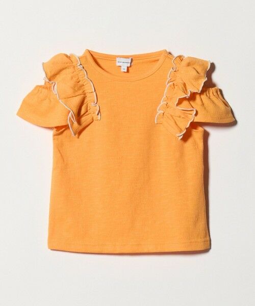 green label relaxing / グリーンレーベル リラクシング カットソー | ショルダースリット フリルTシャツ / キッズ  100cm-130cm（ORANGE）