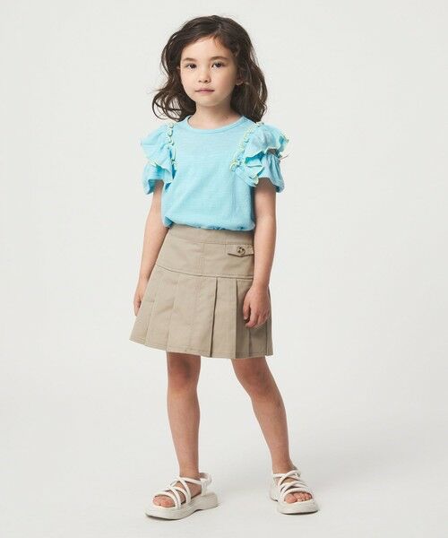 green label relaxing / グリーンレーベル リラクシング カットソー | ショルダースリット フリルTシャツ / キッズ  100cm-130cm | 詳細10