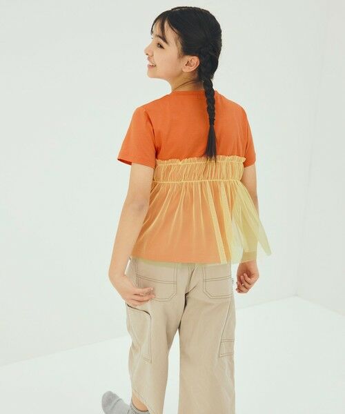 green label relaxing / グリーンレーベル リラクシング カットソー | 【スタメンシリーズ】チュールドッキング Tシャツ / キッズ  100cm-160cm UVカット 接触冷感  吸水速乾 | 詳細7