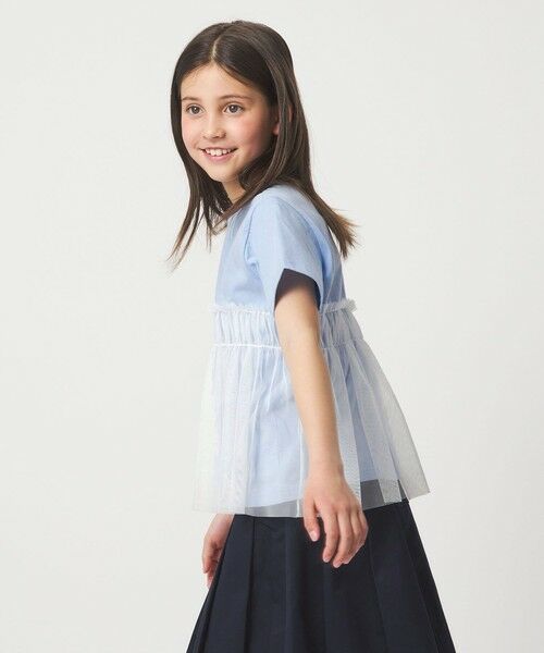 green label relaxing / グリーンレーベル リラクシング カットソー | 【スタメンシリーズ】チュールドッキング Tシャツ / キッズ  100cm-160cm UVカット 接触冷感  吸水速乾 | 詳細23