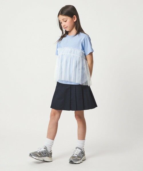 green label relaxing / グリーンレーベル リラクシング カットソー | 【スタメンシリーズ】チュールドッキング Tシャツ / キッズ  100cm-160cm UVカット 接触冷感  吸水速乾 | 詳細24