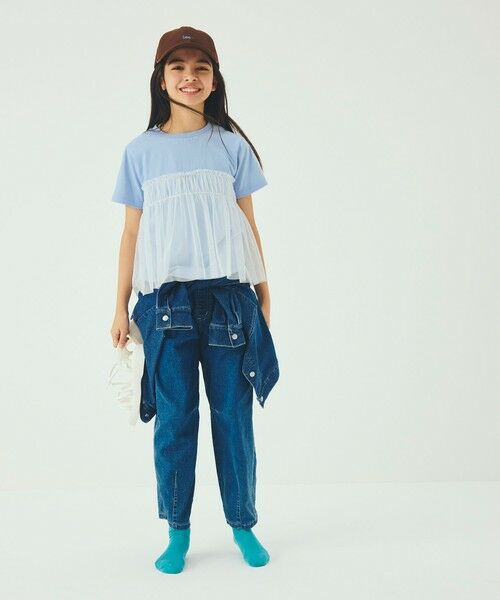 green label relaxing / グリーンレーベル リラクシング カットソー | 【スタメンシリーズ】チュールドッキング Tシャツ / キッズ  100cm-160cm UVカット 接触冷感  吸水速乾 | 詳細17