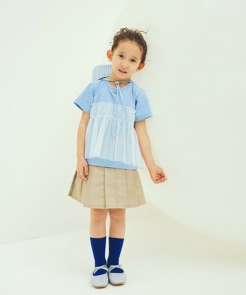 green label relaxing / グリーンレーベル リラクシング カットソー | 【スタメンシリーズ】チュールドッキング Tシャツ / キッズ  100cm-160cm UVカット 接触冷感  吸水速乾 | 詳細18