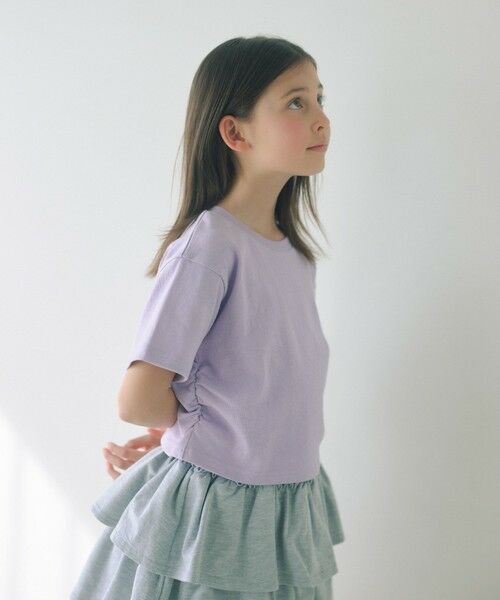 green label relaxing / グリーンレーベル リラクシング カットソー | 【WEB限定】サイドギャザー チビ Tシャツ 100cm-160cm | 詳細14