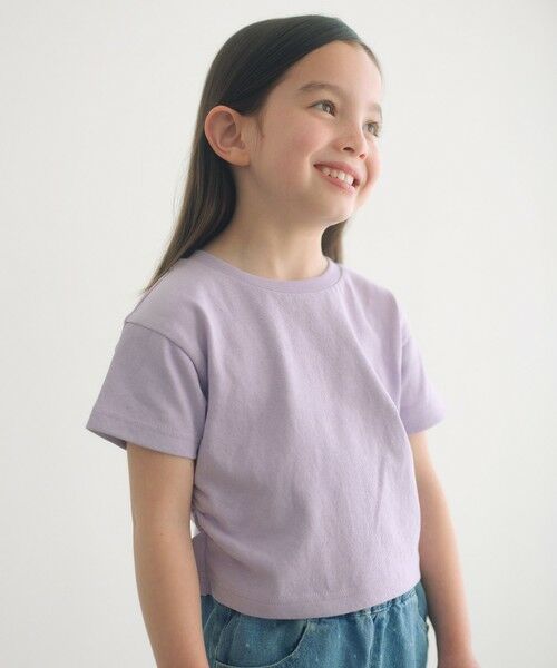 green label relaxing / グリーンレーベル リラクシング カットソー | 【WEB限定】サイドギャザー チビ Tシャツ 100cm-160cm | 詳細16