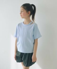 green label relaxing / グリーンレーベル リラクシング カットソー | 【WEB限定】ネック スリットTシャツ 100cm-160cm