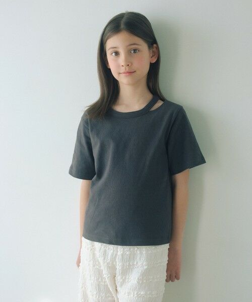 green label relaxing / グリーンレーベル リラクシング カットソー | 【WEB限定】ネック スリットTシャツ 100cm-160cm | 詳細2