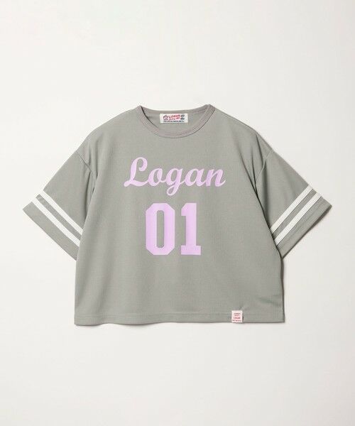 green label relaxing / グリーンレーベル リラクシング カットソー | 【別注】＜LOGAN knitting mills＞ナンバリング Tシャツ / キッズ  120cm-160cm（MD.GRAY）
