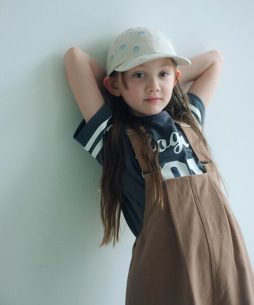 green label relaxing / グリーンレーベル リラクシング カットソー | 【別注】＜LOGAN knitting mills＞ナンバリング Tシャツ / キッズ  120cm-160cm（DK.GRAY）